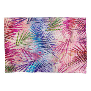 Abstract Watercolor Leaves Allover Pattern Pillowcase