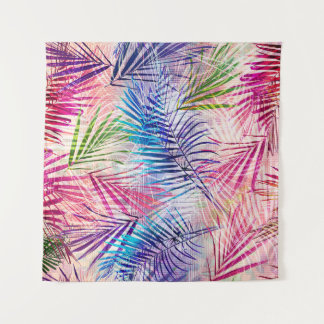 Abstract Watercolor Leaves Allover Pattern Tapestry