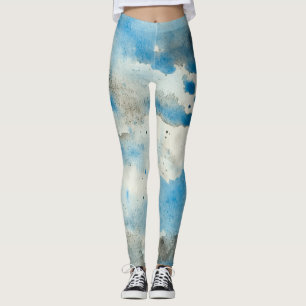 abstract watercolor leggings