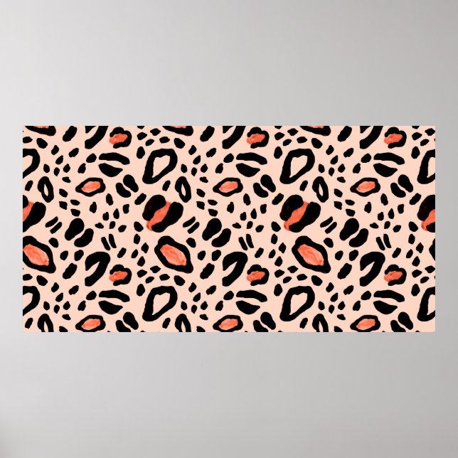 Abstract watercolor leopard. Animal print pattern (Front)