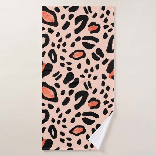 Abstract watercolor leopard. Animal print pattern Bath Towel (Bath Towel)