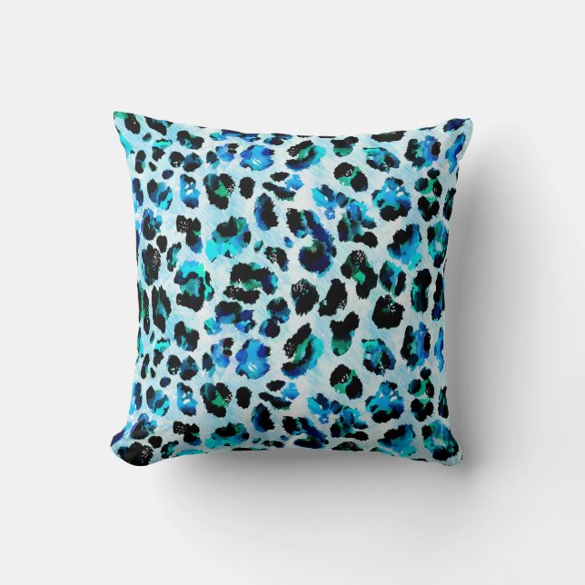 Abstract Watercolor Leopard Skin Pattern Cushion (Front)