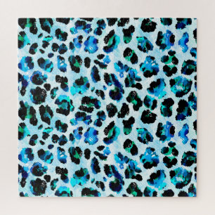 Abstract Watercolor Leopard Skin Pattern Jigsaw Puzzle
