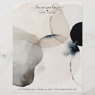Abstract Watercolor Life Coach Letterhead