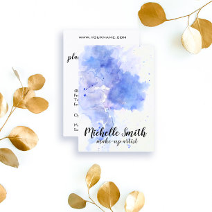 Abstract watercolor light blue splash brush stroke business card