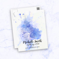 Abstract watercolor light blue splash brush stroke