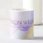 Abstract Watercolor Lilac Gold Paint Custom Name Coffee Mug<br><div class="desc">Easily personalise this glamourous style abstract lilac watercolor paint and faux gold spray background with your custom details.</div>