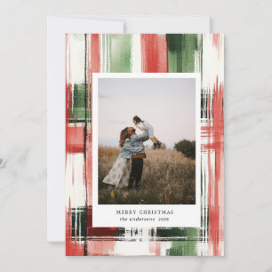 Abstract Watercolor Lines Photo  Holiday Card