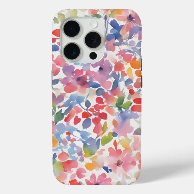 Abstract Watercolor Loose Florals Case-Mate iPhone Case (Back)