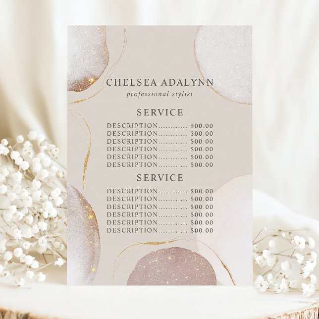 Abstract Watercolor Luxury Gold Service Price Menu (Creator Uploaded)
