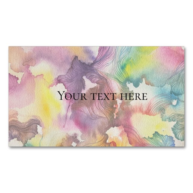  Abstract Watercolor  Magnetic Business Card (Front)