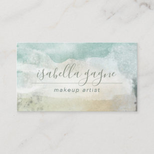 Abstract Watercolor Makeup Artist Business Card