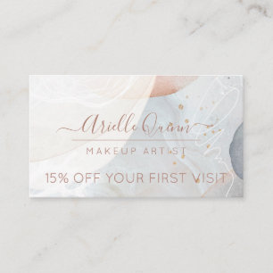 Abstract Watercolor Makeup Artist  Discount Card