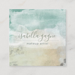 Abstract Watercolor Makeup Artist Square Business Card
