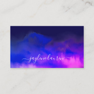 Abstract Watercolor Midnight Blue Purple Business Card