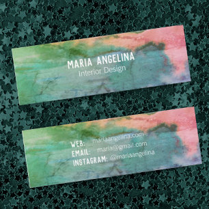 Abstract watercolor mini business card
