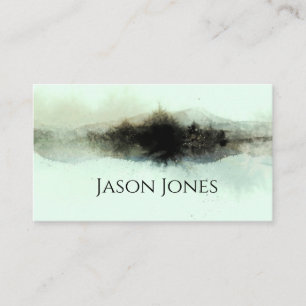 abstract watercolor mountain landscape artistic business card