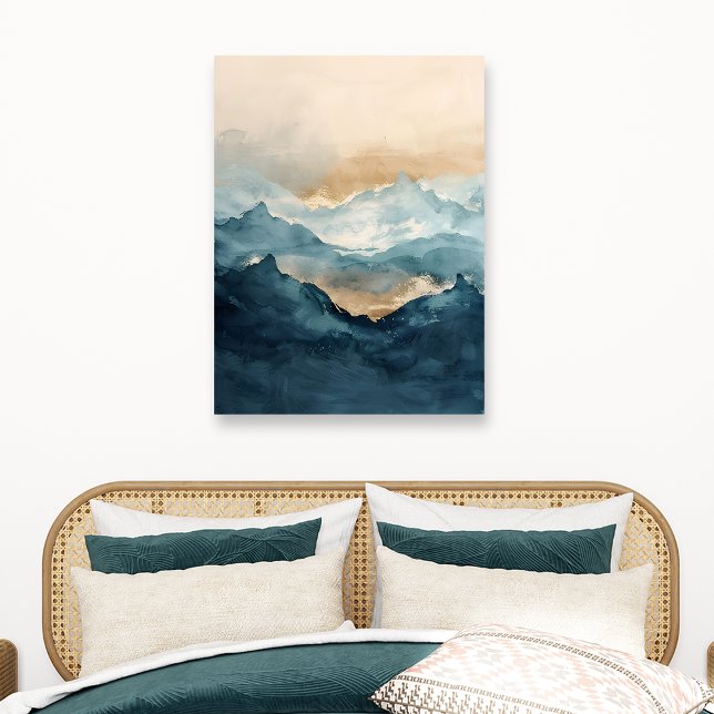 Abstract Watercolor Mountain Landscape  Canvas Print (Creator Uploaded)