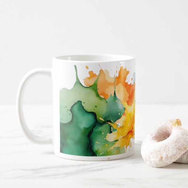 Abstract Watercolor Mug (With Donut)