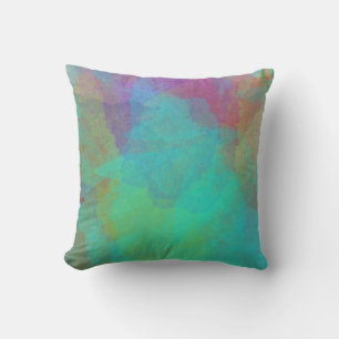 Abstract Watercolor Multicolored Bohemian Cushion