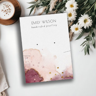 Abstract Watercolor Necklace Earring Logo Display Business Card
