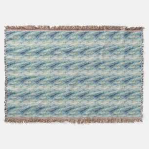 Abstract Watercolor Ocean Blue Coastal Aesthetic Throw Blanket