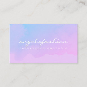 Abstract Watercolor Ombre Pink Classy Business Card