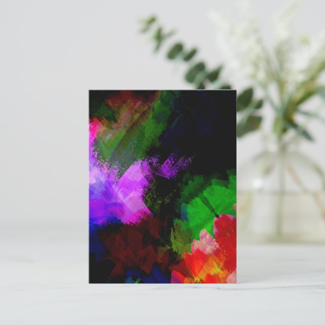 Abstract watercolor paint 2 holiday postcard (Standing Front)