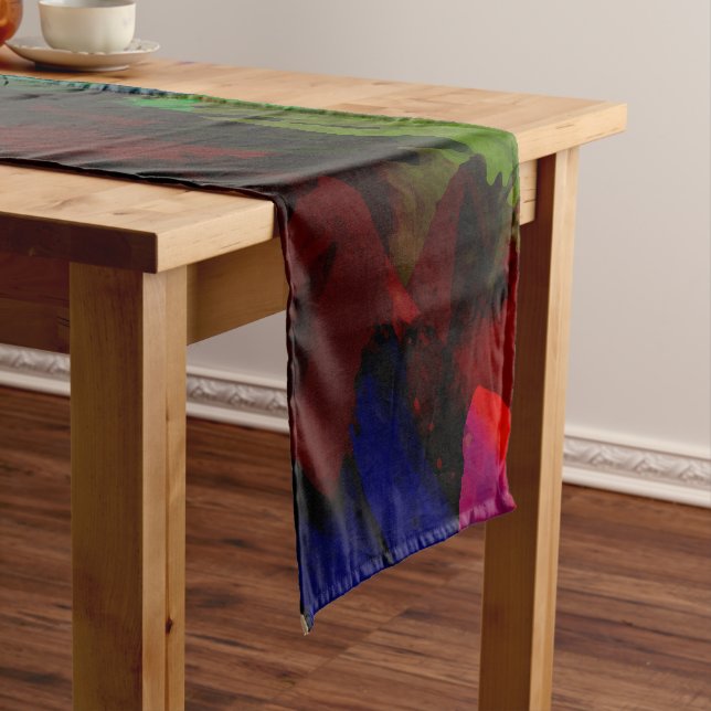 Abstract watercolor paint 2 short table runner (In Situ)