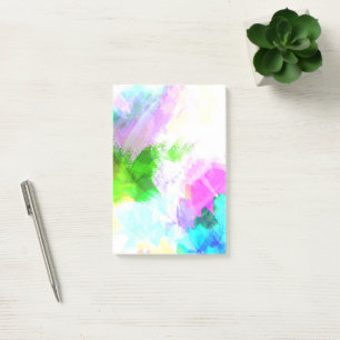 Abstract watercolor paint post-it notes
