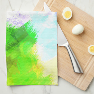 Abstract watercolor paint tea towel