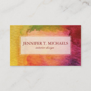 Abstract watercolor painted background business card