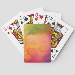 Abstract watercolor painted background playing cards