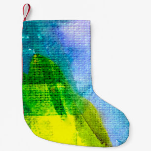 Abstract watercolor painted backgroundabstract,acr small christmas stocking