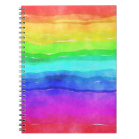 Abstract Watercolor Painted Stripes Rainbow