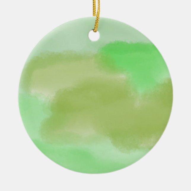 abstract watercolor painting ceramic tree decoration (Front)