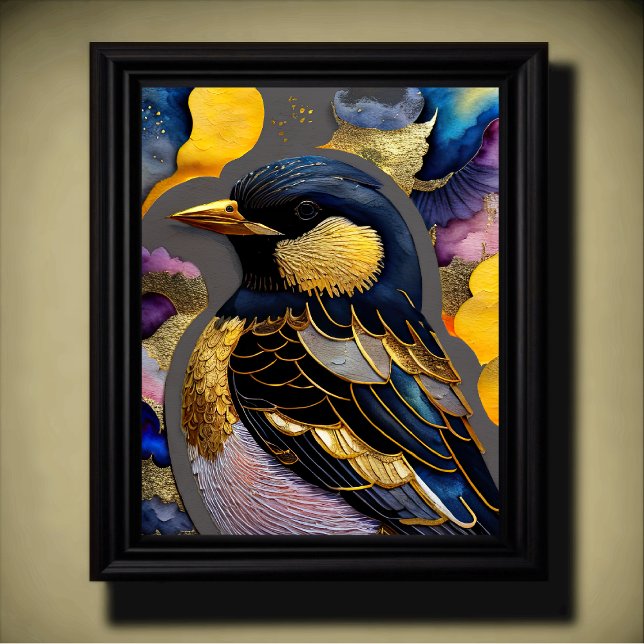 Abstract Watercolor Painting of a Bird 5:4 Poster (Creator Uploaded)