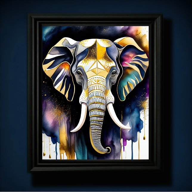 Abstract Watercolor Painting of a Elephant 5:4 Poster (Creator Uploaded)