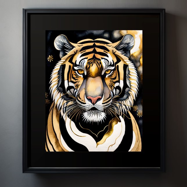 Abstract Watercolor Painting of a Tiger 5:4 Poster (Creator Uploaded)