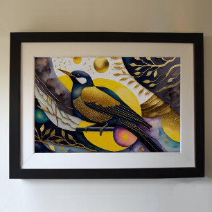 Abstract Watercolor Painting of Birds 3:2 Poster