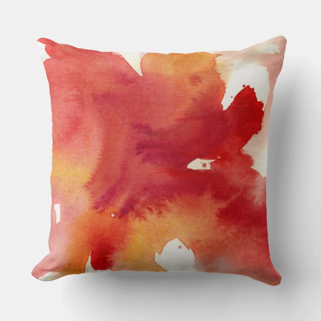Abstract watercolor paintings cushion (Front)