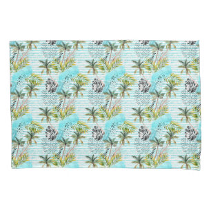 Abstract Watercolor Palm Tree Pattern Pillowcase