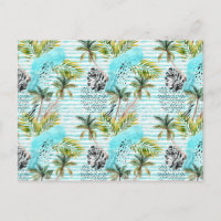 Abstract Watercolor Palm Tree Pattern