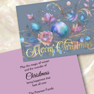 Abstract Watercolor Pastel Christmas Design Holiday Card