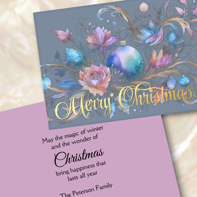 Abstract Watercolor Pastel Christmas Design Holiday Card (Creator Uploaded)