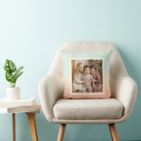 Abstract Watercolor Pastel Peach Mint Custom Photo