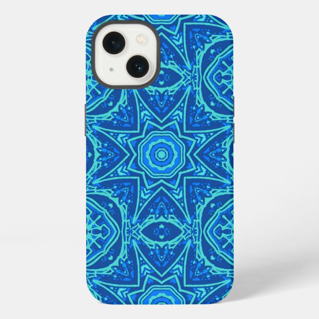 Abstract Watercolor Pattern - Denim Blue  iPhone Case (Back)