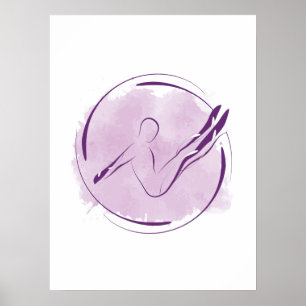 Abstract Watercolor Pilates Pose Poster