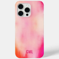 Abstract Watercolor Pink Coral Orange Colourful