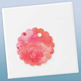Abstract Watercolor Pink Favour Tags